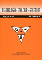 Opakowanie Psychologia Etologia Genetyka Tom 34/2016