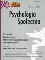 Opakowanie Psychologia Społeczna tom 12 nr 1 (40) 2017