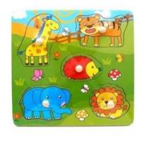 Opakowanie Drewniana układanka z pinezkami Dzikie zwierzęta 2