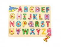 Opakowanie Drewniana układanka z pinezkami Literki