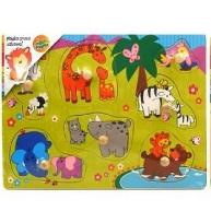 Opakowanie Drewniana układanka z pinezkami Safari 2