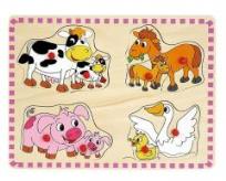 Opakowanie Drewniana układanka z pinezkami Zwierzęta gosp.