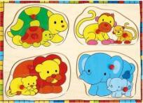 Opakowanie Drewniana układanka z pinezkami Zwierzęta