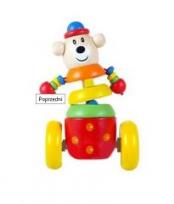 Opakowanie Drewniana zabawka do pchania - klaun miś