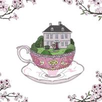 Okładka książki Karnet Swarovski kwadrat Dom w filiżance