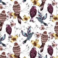 Opakowanie Karnet Swarovski kwadrat Etniczne kolorowe ptaki