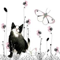 Opakowanie Karnet Swarovski kwadrat Kot i motyl