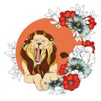 Opakowanie Karnet Swarovski kwadrat Lew kwiaty