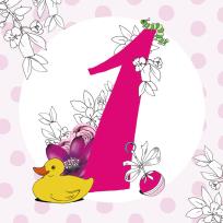 Opakowanie Karnet Swarovski kwadrat Roczek dziewczynki