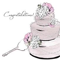 Opakowanie Karnet Swarovski kwadrat Ślub gratulacje tort