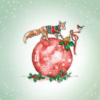 Opakowanie Karnet Swarovski kwadrat Święta Czerwona bombka