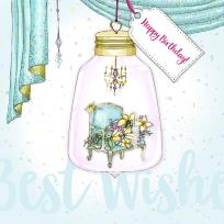 Okładka książki Karnet Swarovski kwadrat Urodziny fotel Żarówka