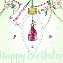 Okładka książki Karnet Swarovski kwadrat Urodziny sukienka Żarówka