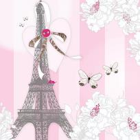 Opakowanie Karnet Swarovski kwadrat Urodziny wieża Eiffla