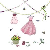 Okładka książki Karnet Swarovski kwadrat Wiszące sukienki