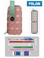 Opakowanie Multipiórnik MILAN owalny z 4 piórnikami AZTEC róż