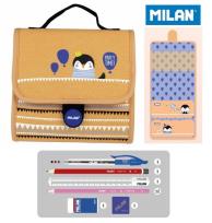 Opakowanie Multipiórnik MILAN z 2 piórnikami PARTY TIME pingwin pomarańczowy