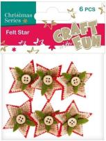 Opakowanie Ozdoba dekoracyjna filc gwiazdki 6el