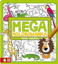 Okładka książki Pakiet. Megakolorowanka. Mapa świata+ kredki