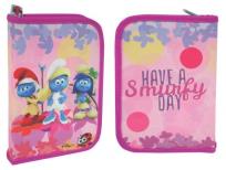 Opakowanie Piórnik 1 suwak 2 klapkowy z wyposażeniem Smurf