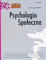 Opakowanie Psychologia Społeczna Tom 12 Nr 3 (42 )2017