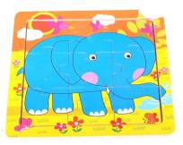 Opakowanie Puzzle drewniane małe Słonik