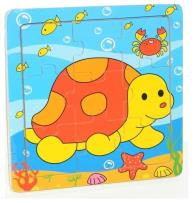 Opakowanie Puzzle drewniane małe Żółw