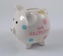 Opakowanie Skarbonka świnka z grafiką motyli - Na głupoty