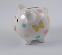 Opakowanie Skarbonka świnka z grafiką motyli