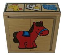 Opakowanie Układanka drewniana Zwierzęta 6x4