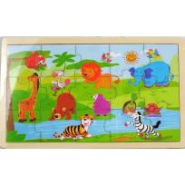 Opakowanie Drewniana układanka Dzikie Zwierzątka