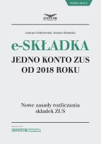 Okładka książki E-składka jedno konto w ZUS od 2018 roku