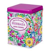 Opakowanie Herbata czarna z żurawiną puszka opolska 50g