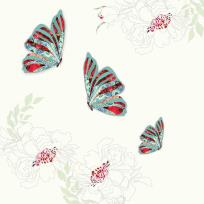 Opakowanie Karnet Swarovski kwadrat 3 motyle