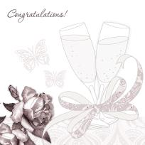 Opakowanie Karnet Swarovski kwadrat CL0106 Ślub kieliszki