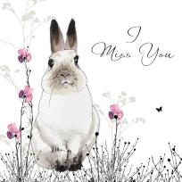 Opakowanie Karnet Swarovski kwadrat Królik biały