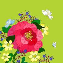 Opakowanie Karnet Swarovski kwadrat Kwiaty- limonka CL0605