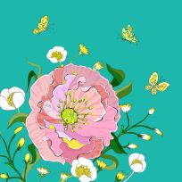 Opakowanie Karnet Swarovski kwadrat Kwiaty- morski CL0606