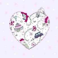 Opakowanie Karnet Swarovski kwadrat Serce