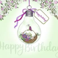 Okładka książki Karnet Swarovski kwadrat Urodziny koszyk żarówka