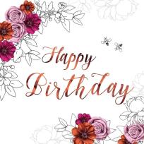 Okładka książki Karnet Swarovski kwadrat Urodziny kwiat różowy