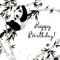 Opakowanie Karnet Swarovski kwadrat Urodziny panda