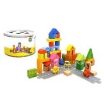 Okładka książki Klocki drewniane w wiaderku 55 el. Ulica