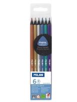 Opakowanie Kredki trójkątne metalizowane 6 kolorów MILAN