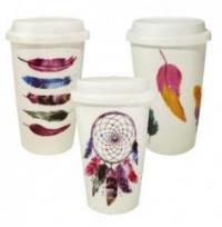 Opakowanie Kubek z przykrywką 400ml - pióra