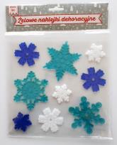 Opakowanie Naklejki żelowe śniezynki 9 elementów