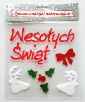 Opakowanie Naklejki żelowe Wesołych Świąt