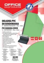 Opakowanie Okładki do bindowania OFFICE PRODUCTS A4 100 sztuk zielone transparentne