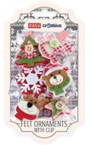 Opakowanie Ozdoby z filcu z klipsem motyw świąteczny 2 EASY