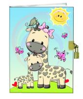 Opakowanie Pamiętnik z kłódką 13x18cm Żyrafy